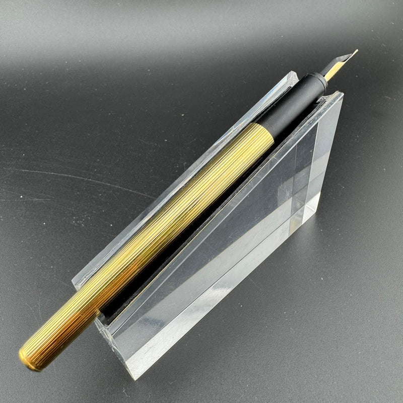 Montblanc SlimLine 2nd Generation Gold Pinstripe Fountain Pen Steel Fine Nib
