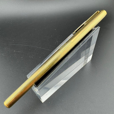 Montblanc SlimLine 2nd Generation Gold Pinstripe Fountain Pen Steel Fine Nib