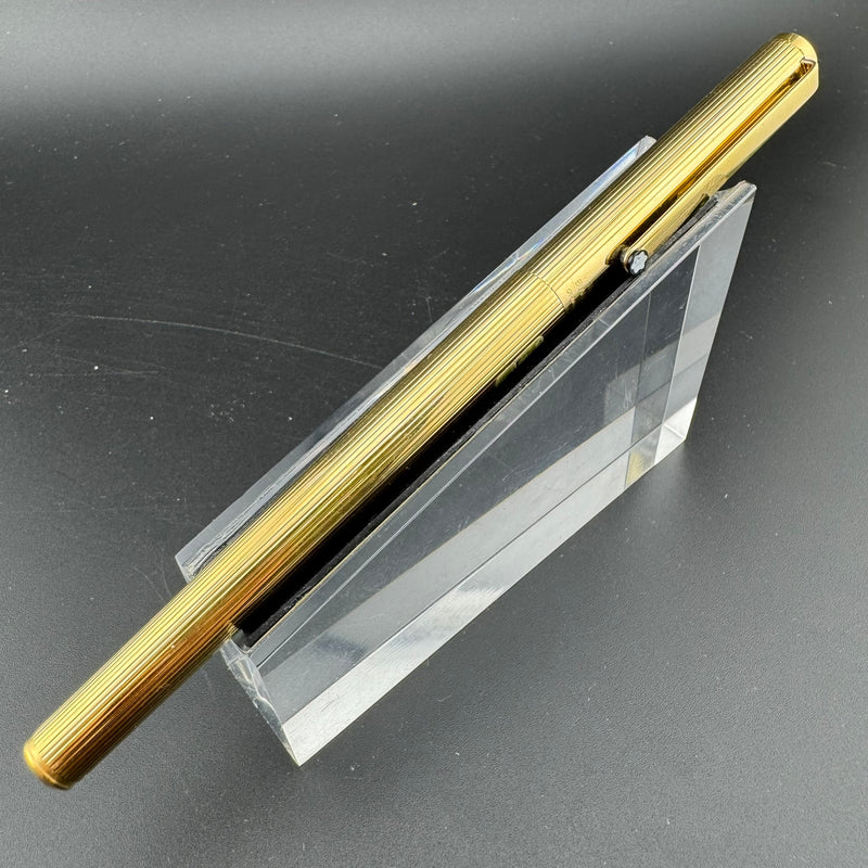 Montblanc SlimLine 2nd Generation Gold Pinstripe Fountain Pen Steel Fine Nib