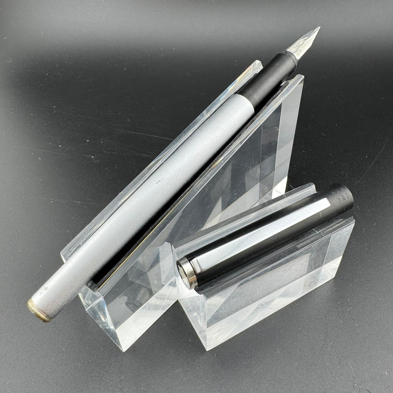 Montblanc SlimLine First Gen Brushed Steel Fountain Pen Fine Nib