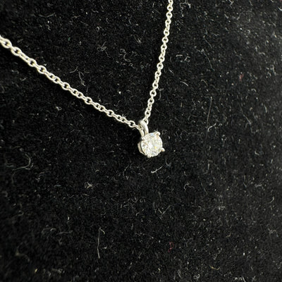Tiffany & Co. Solitaire Platinum & Diamond Pendant Necklace 0.17ct 16in