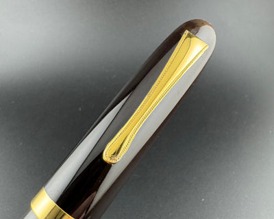 Ban-Ei Oversized Urushi Fountain Pen 14K Gold G.K. Nib Serviced w/ Warranty