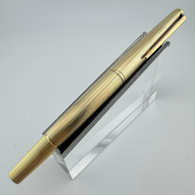 Montblanc Meisterstück No. 1246 Gold Plated Fountain Pen 18K Gold Med Nib Serviced