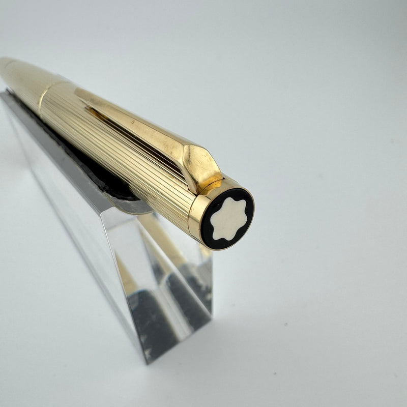Montblanc Meisterstück No. 1246 Gold Plated Fountain Pen 18K Gold Med Nib Serviced