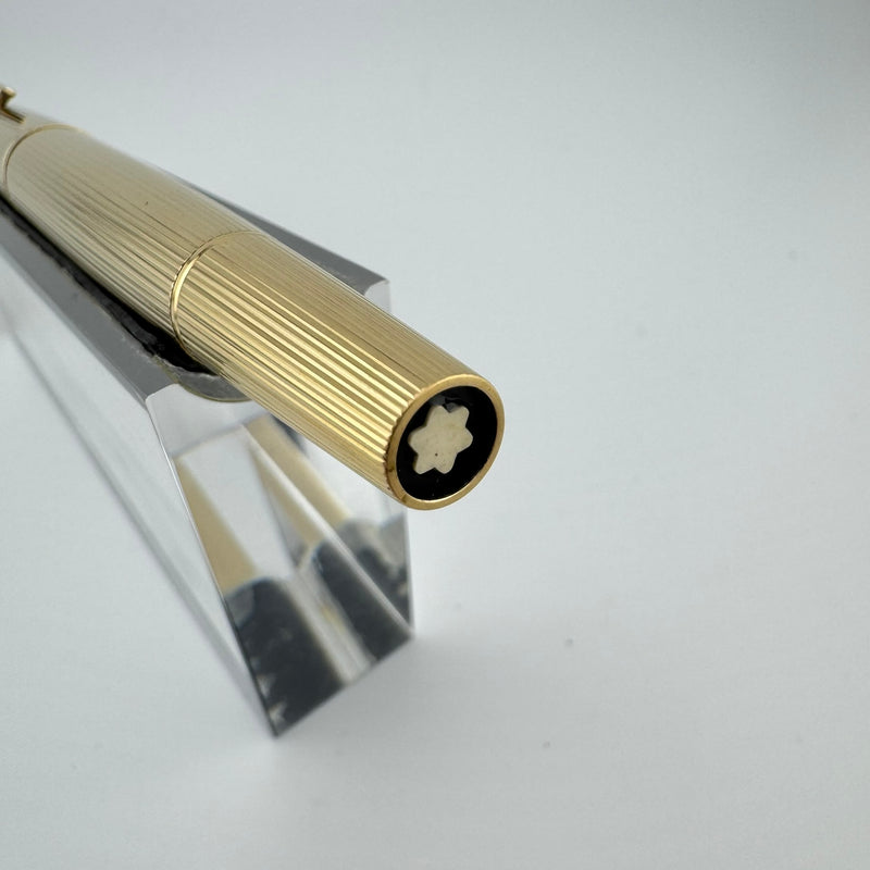 Montblanc Meisterstück No. 1246 Gold Plated Fountain Pen 18K Gold Med Nib Serviced