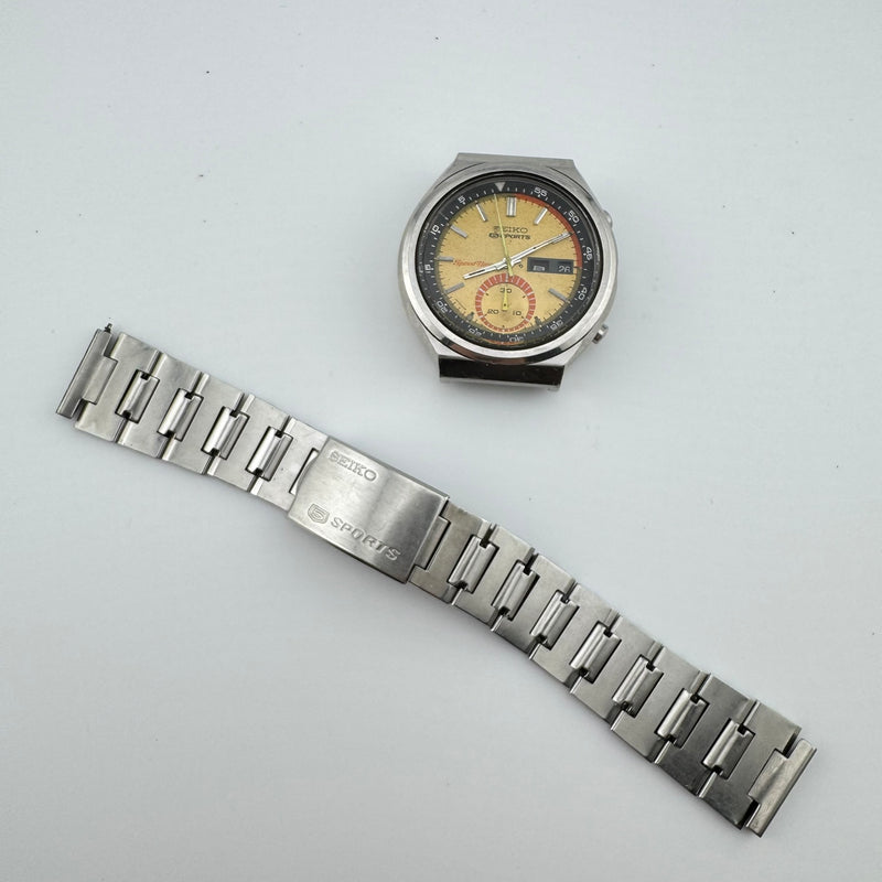 Seiko 5 Sports Speed-Timer Ref. 6139-7060 Gold Dial Chronograph Watch NR