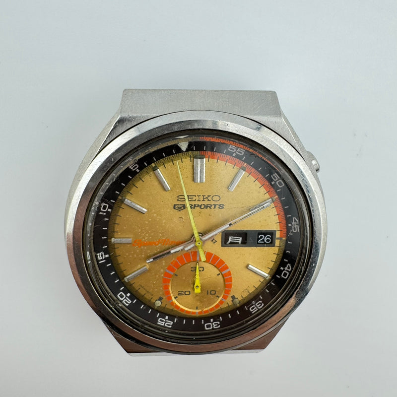 Seiko 5 Sports Speed-Timer Ref. 6139-7060 Gold Dial Chronograph Watch NR