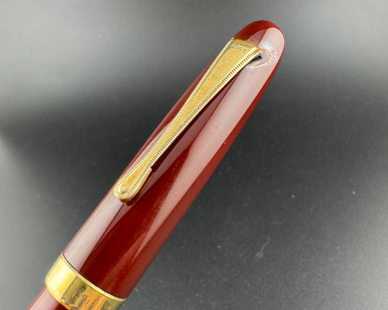 Warranted Lacquered Eyedropper Fountain Pen 14K Gold Fine Nib Serviced