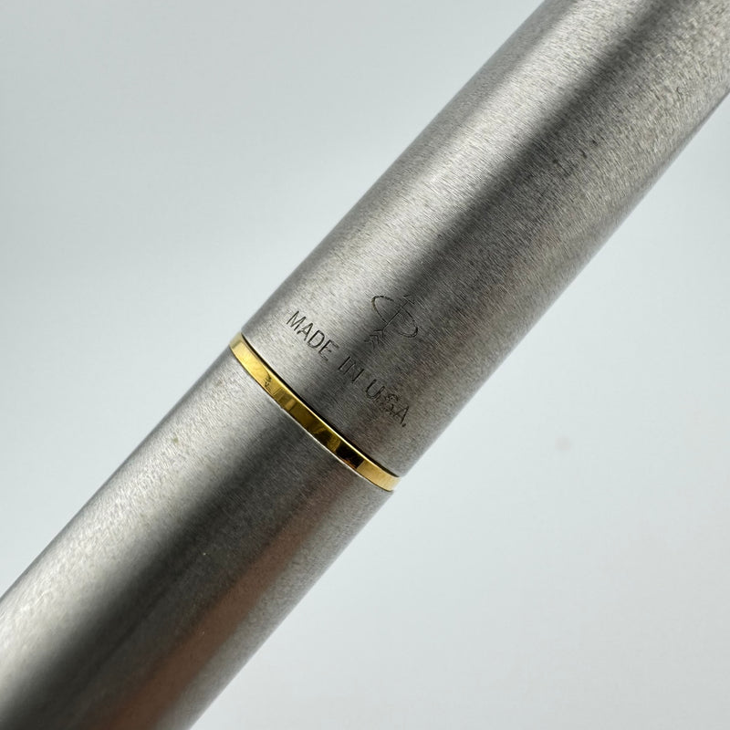Parker 45 Flighter Deluxe Black Tassie Fountain Pen 14K Gold Extra-Fine Nib