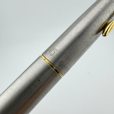 Parker 45 Flighter Deluxe Black Tassie Fountain Pen 14K Gold Extra-Fine Nib
