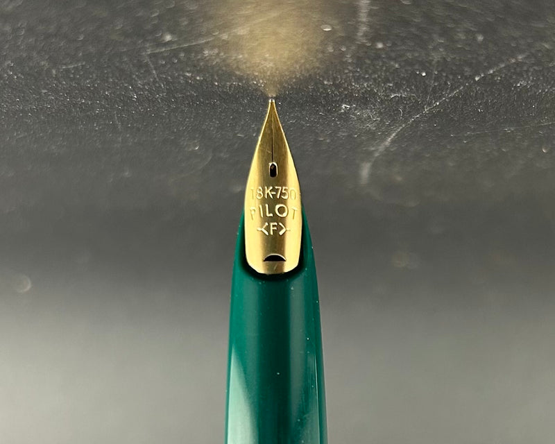 Pilot Fountain Pen Green Leather 18K Gold Fine nib