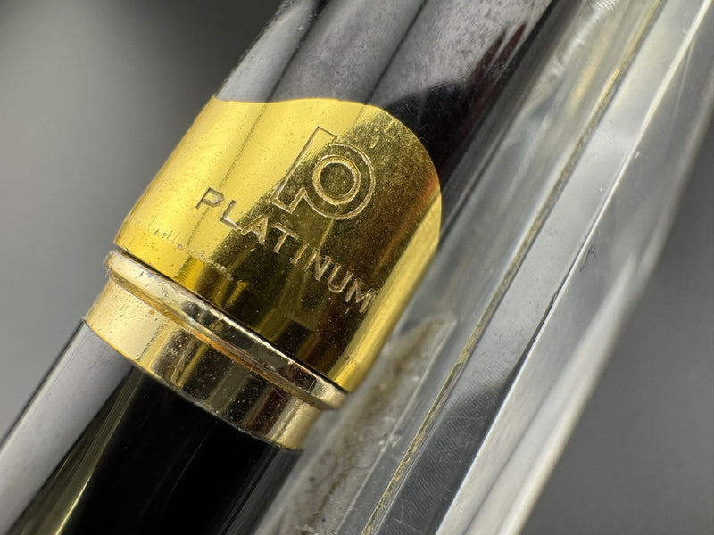 Platinum Black Resin Pocket Fountain Pen 18K Gold EF Nib