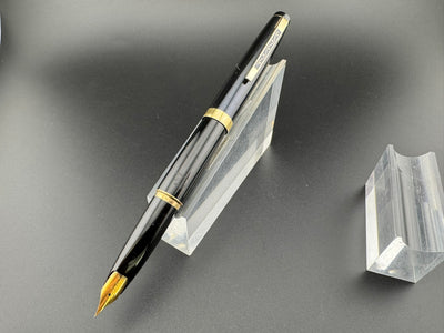 Platinum Black Resin Fountain Pen 18K Gold EF Nib