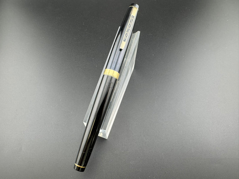 Platinum Black Resin Fountain Pen 18K Gold EF Nib