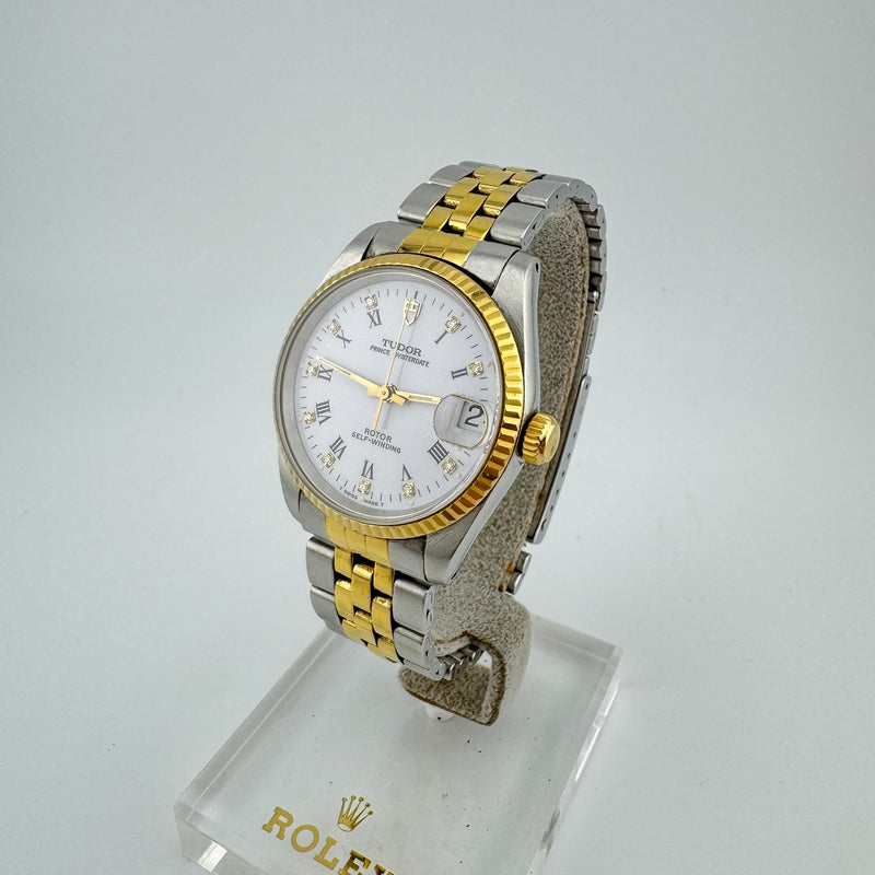 TUDOR Prince Oysterdate Ref. 72033 Two-Tone Diamond Dial Automatic Watch