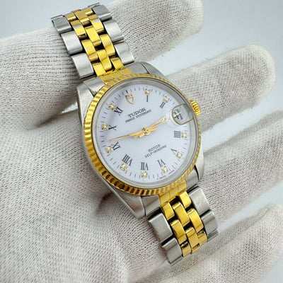 TUDOR Prince Oysterdate Ref. 72033 Two-Tone Diamond Dial Automatic Watch
