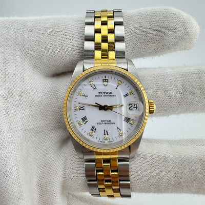 TUDOR Prince Oysterdate Ref. 72033 Two-Tone Diamond Dial Automatic Watch