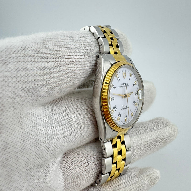 TUDOR Prince Oysterdate Ref. 72033 Two-Tone Diamond Dial Automatic Watch