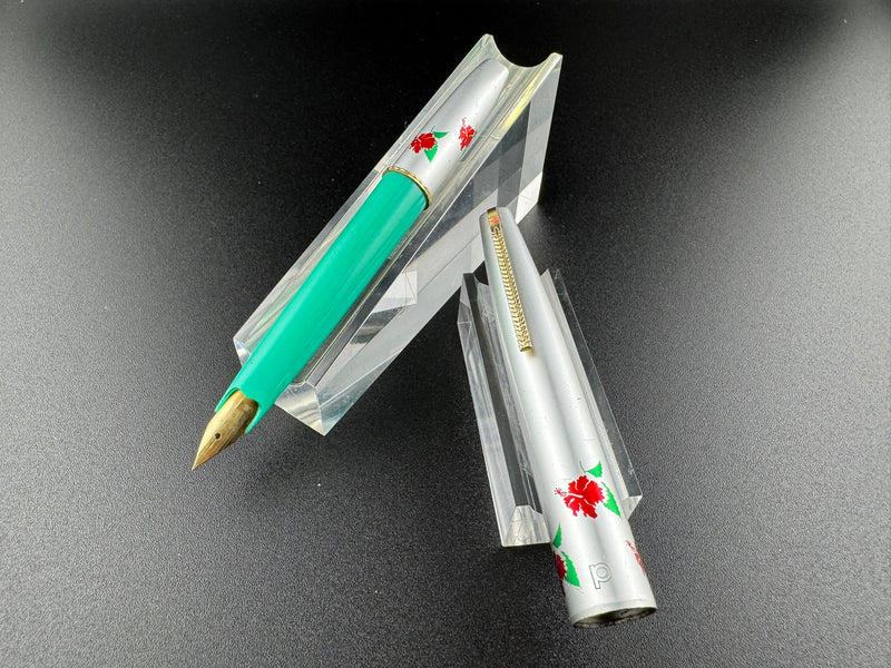 Platinum Pocket Fountain Pen Silk Screen Hibiscus 14K Fine NIb