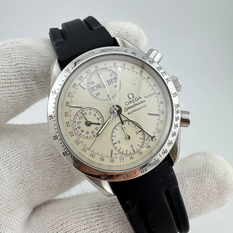Omega Speedmaster REF 3521.30 Day-Date Triple Date White Dial Automatic Watch