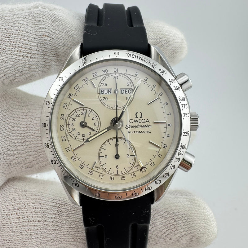 Omega Speedmaster REF 3521.30 Day-Date Triple Date White Dial Automatic Watch