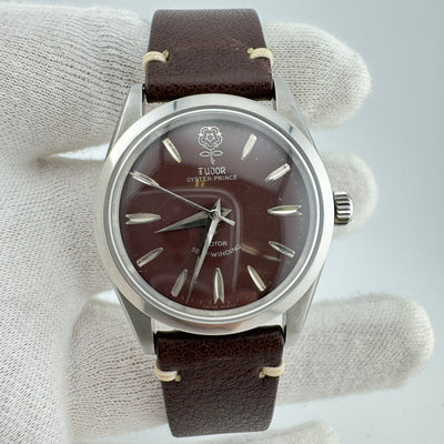 TUDOR Big Rose Oyster Prince Ref 7964 Maroon Dial Men's Automatic Watch