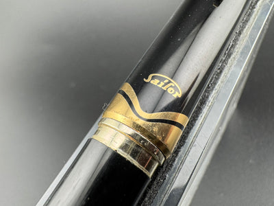 Sailor Pocket Fountain Pen 18K Gold Broad Nib July 1971 Zogan Inlay