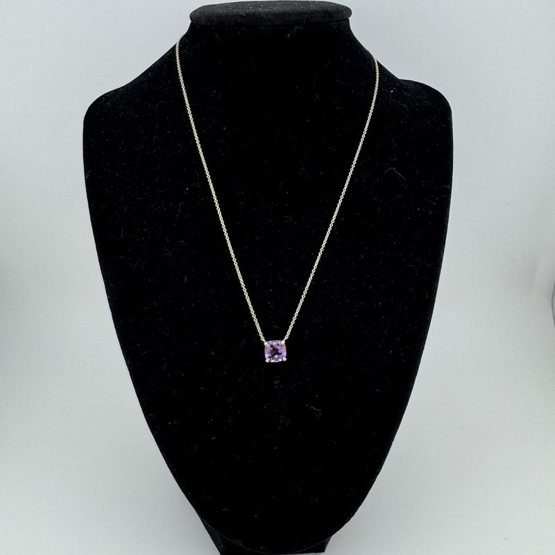 Tiffany & Co. Sparklers Amethyst 925 Sterling Silver Pendant Necklace