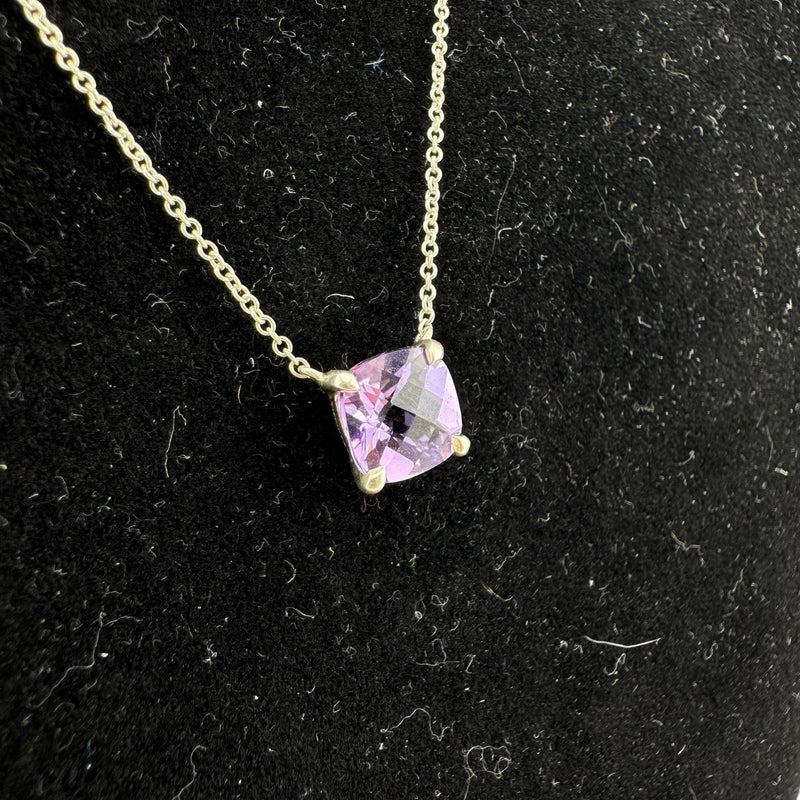 Tiffany & Co. Sparklers Amethyst 925 Sterling Silver Pendant Necklace
