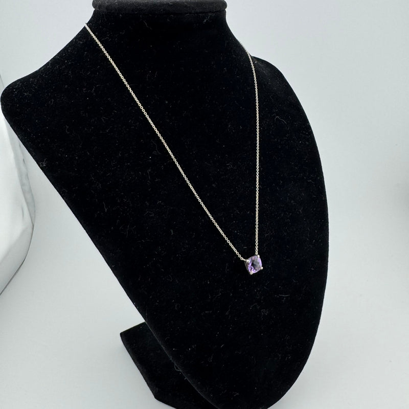Tiffany & Co. Sparklers Amethyst 925 Sterling Silver Pendant Necklace