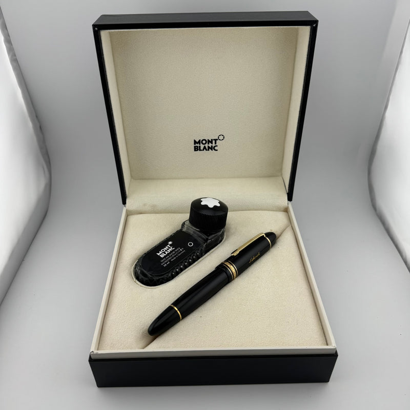 Montblanc Meisterstück No. 149 Fountain Pen 18K Gold Medium Nib Serviced w/Box
