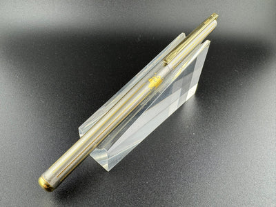 Elysee World Stainless Steel W/24K Gold Plate Body & Cap Fine Steel Nib  Fountain Pen