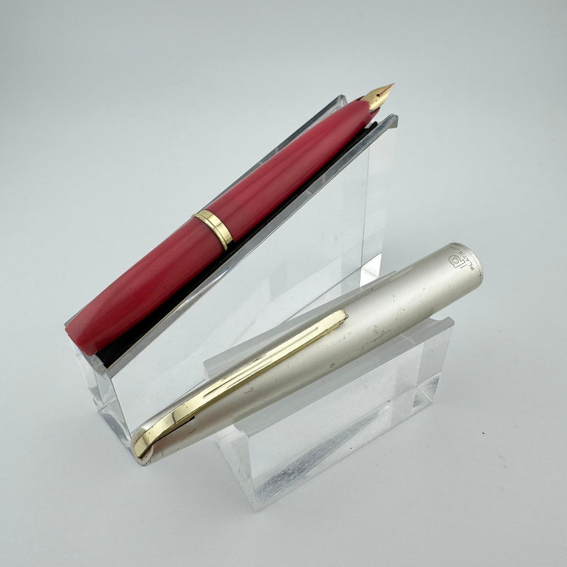 Platinum Pink & Silver Pocket Fountain Pen 14K Gold Extra-Fine Nib