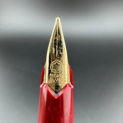 Montblanc 220P Red Resin C/C Fountain Pen GP Steel Fine Nib