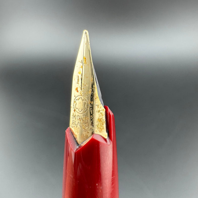 Montblanc 220P Red Resin C/C Fountain Pen GP Steel Fine Nib