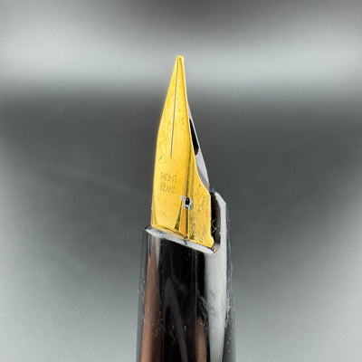 Montblanc Classic Black Resin Fountain Pen Gold Plated Steel Extra-Fine Nib