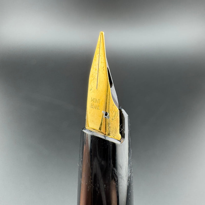 Montblanc Classic Black Resin Fountain Pen Gold Plated Steel Extra-Fine Nib