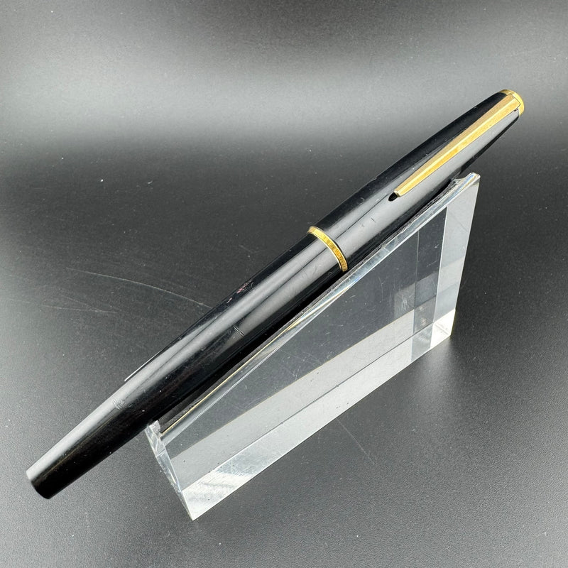Montblanc Classic Black Resin Fountain Pen Gold Plated Steel Extra-Fine Nib