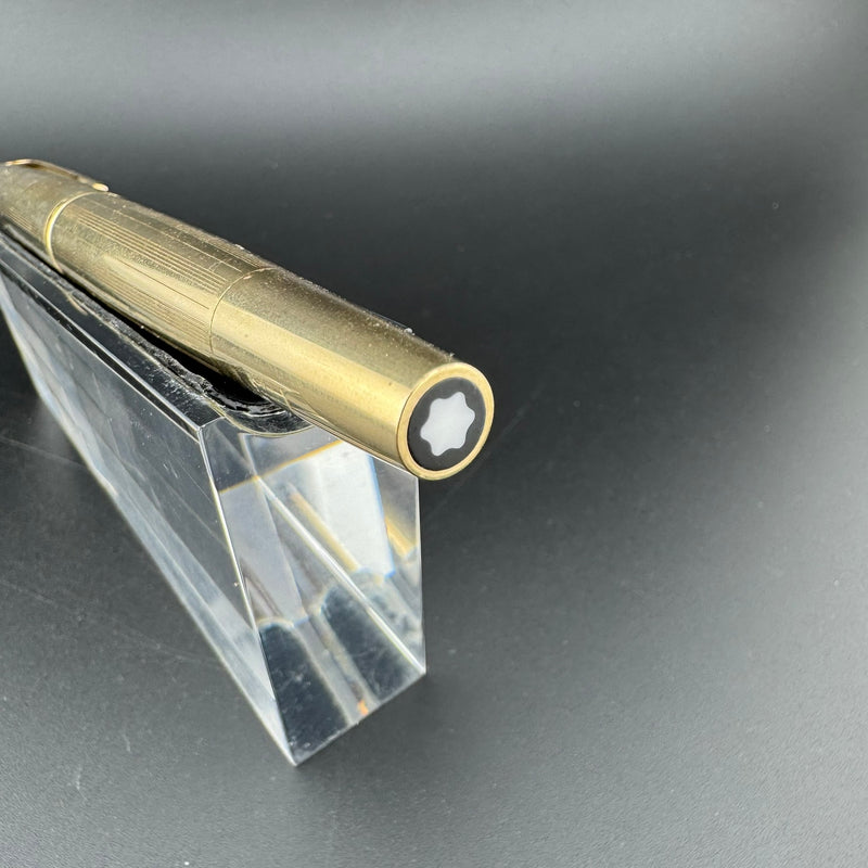 Montblanc Meisterstück No. 82 Rolled Gold Fountain Pen 18K Gold Fine Nib Serviced