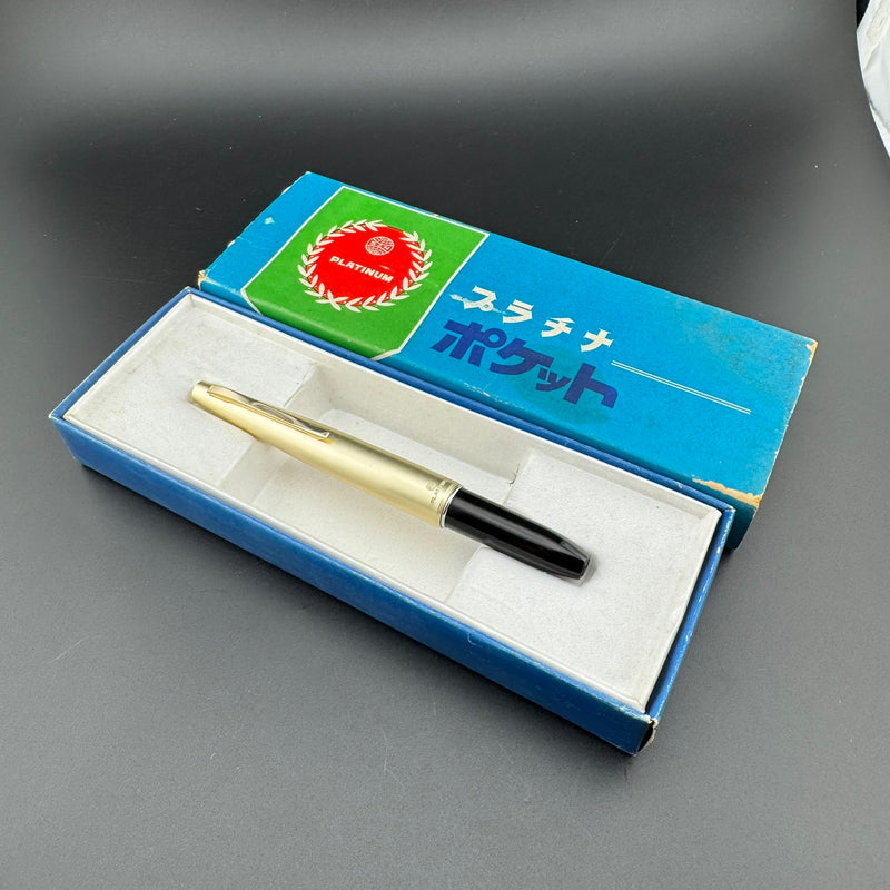 Platinum Pocket Fountain Pen 14K Gold Fine Nib NOS w/Box