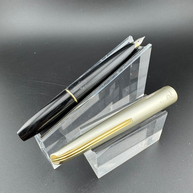 Platinum Silver & Black Pocket Fountain Pen GP Steel Extra-Fine Nib