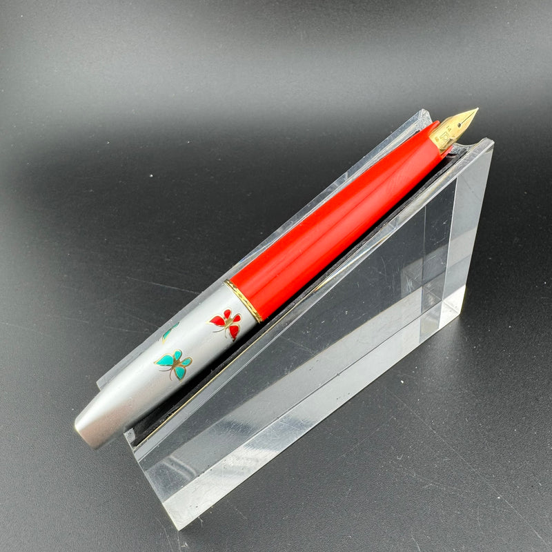 Platinum Floral Series Pocket Fountain Pen Butterfly 14K Gold Fine Nib