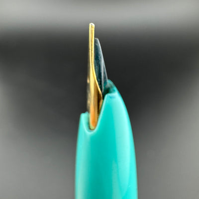 Platinum Teal & Silver Pocket Fountain Pen 14K Gold Extra-Fine Nib