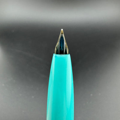 Platinum Teal & Silver Pocket Fountain Pen 14K Gold Extra-Fine Nib