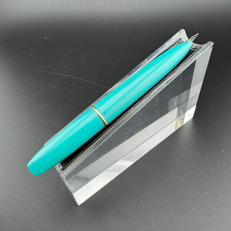 Platinum Teal & Silver Pocket Fountain Pen 14K Gold Extra-Fine Nib