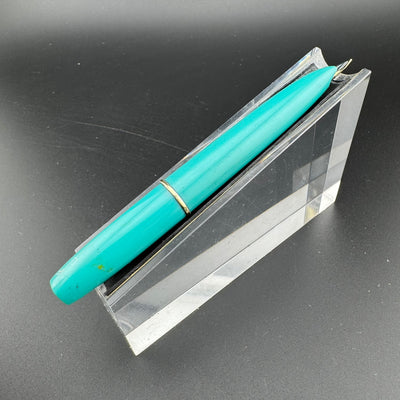 Platinum Teal & Silver Pocket Fountain Pen 14K Gold Extra-Fine Nib