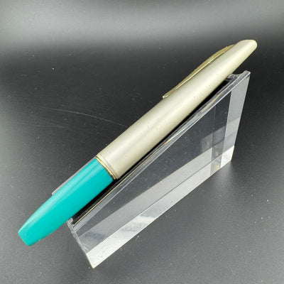 Platinum Teal & Silver Pocket Fountain Pen 14K Gold Extra-Fine Nib