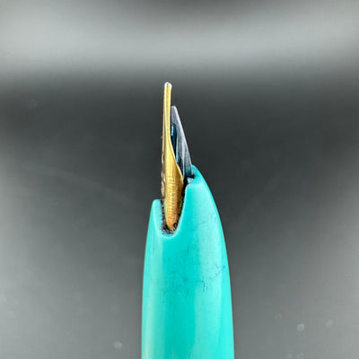 Platinum Teal & Silver Pocket Fountain Pen 14K Gold Extra-Fine Nib