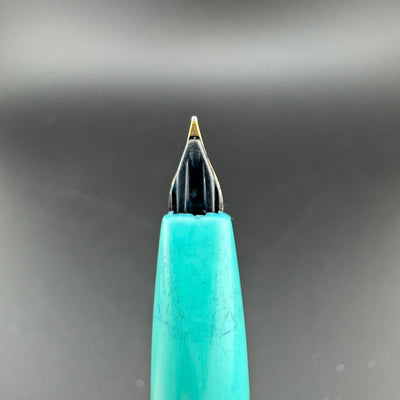 Platinum Teal & Silver Pocket Fountain Pen 14K Gold Extra-Fine Nib
