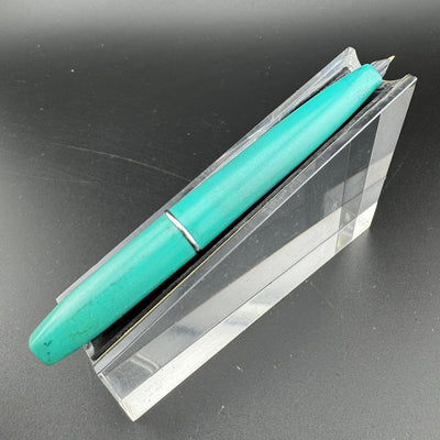 Platinum Teal & Silver Pocket Fountain Pen 14K Gold Extra-Fine Nib
